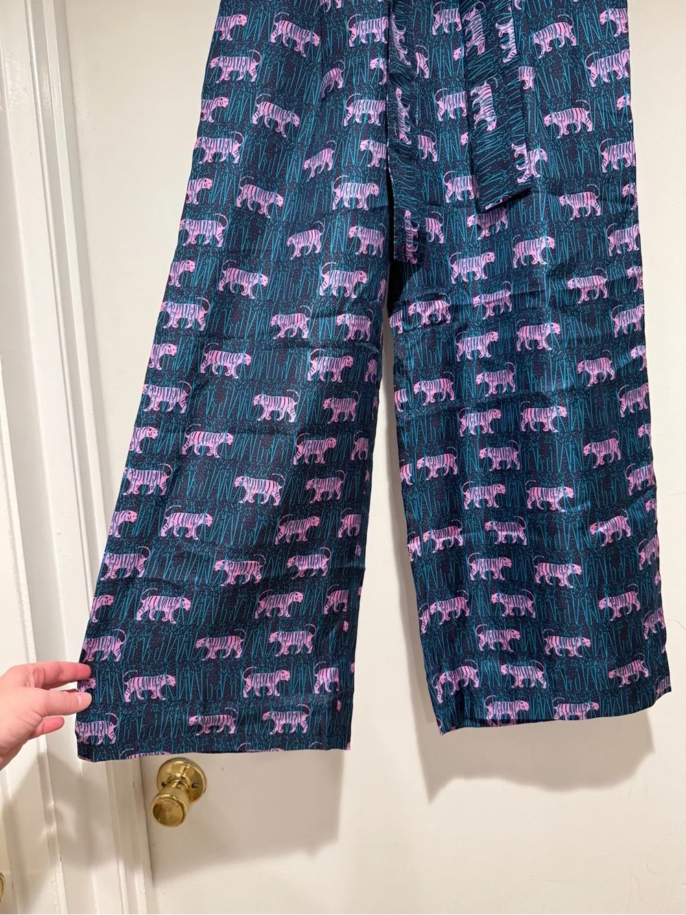 J.Crew Women's Silk Wide Leg Pant in Jungle Tiger Print